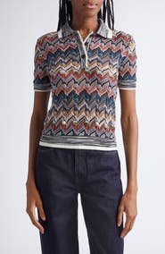 Missoni Knit Metallic Lace Polo