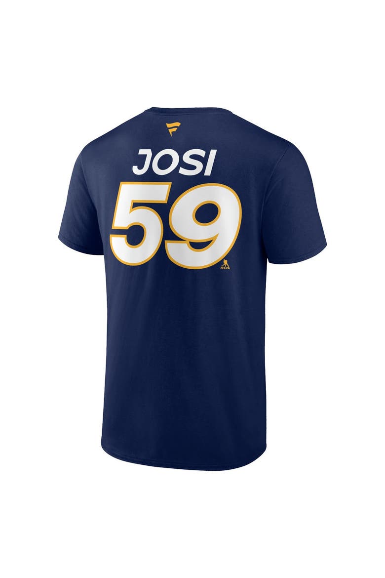 Men's Fanatics Branded Roman Josi Navy Nashville Predators Authentic Pro Prime Name & Number T-Shirt, Alternate, color, Navy
