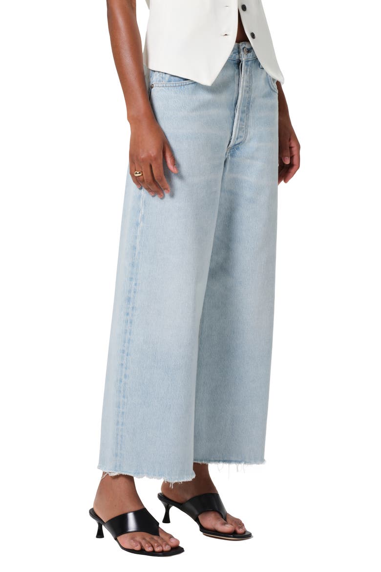 Ayla Raw Hem Crop Wide Leg Jeans, Main, color, SAILOR