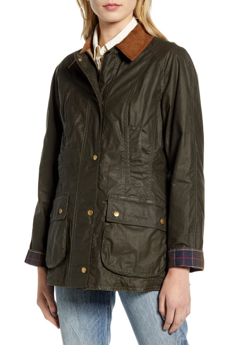 Beadnell Lightweight Waxed Cotton Jacket, Alternate, color, ARCHIVE OLIVE