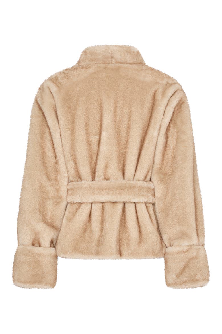 Faux Fur Jacket, Alternate, color, BEIGE