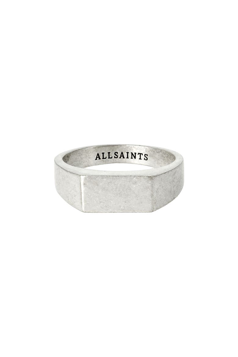 Men's Rectangle Flat Signet Ring, Alternate, color, WARM SILVER
