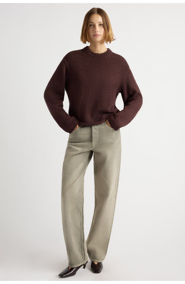 Modern Citizen Sonya Textured Organic Cotton Sweater, Main, color, Dark Umber