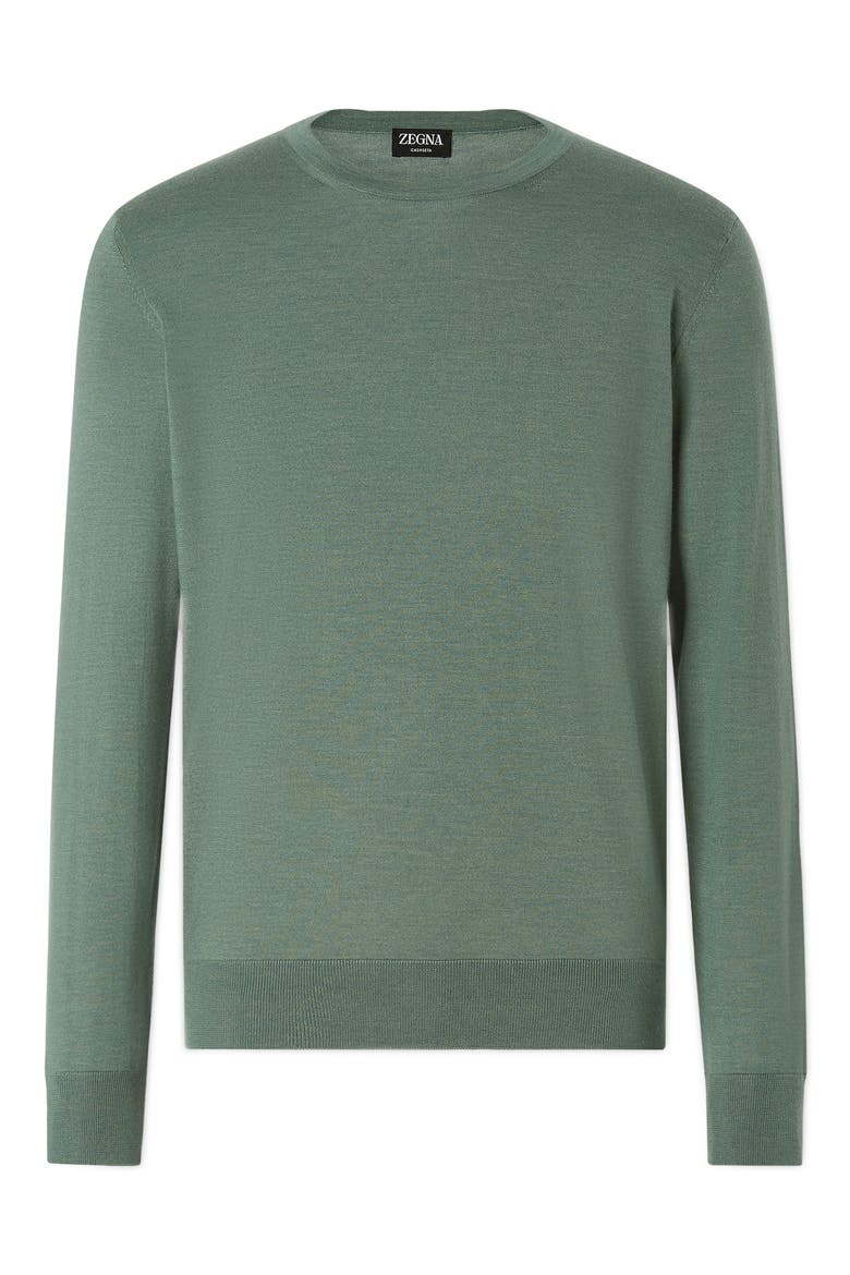 Cashseta Cashmere & Silk Crewneck Sweater, Alternate, color, LIGHT GREEN