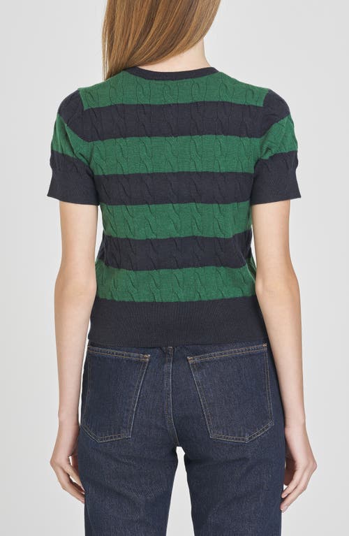 Wayf Lucille Stripe Cable Cardigan In Gray