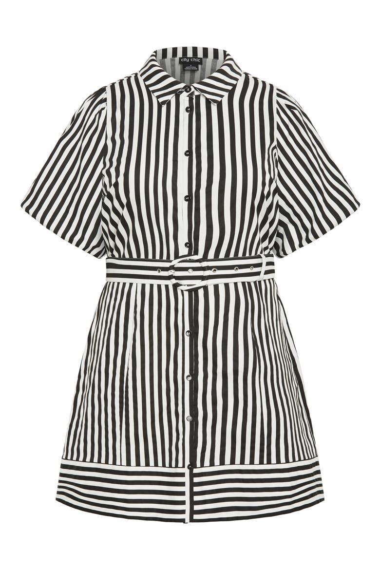May Stripe Stretch Poplin Shirtdress, Alternate, color, BLACK STRIPE