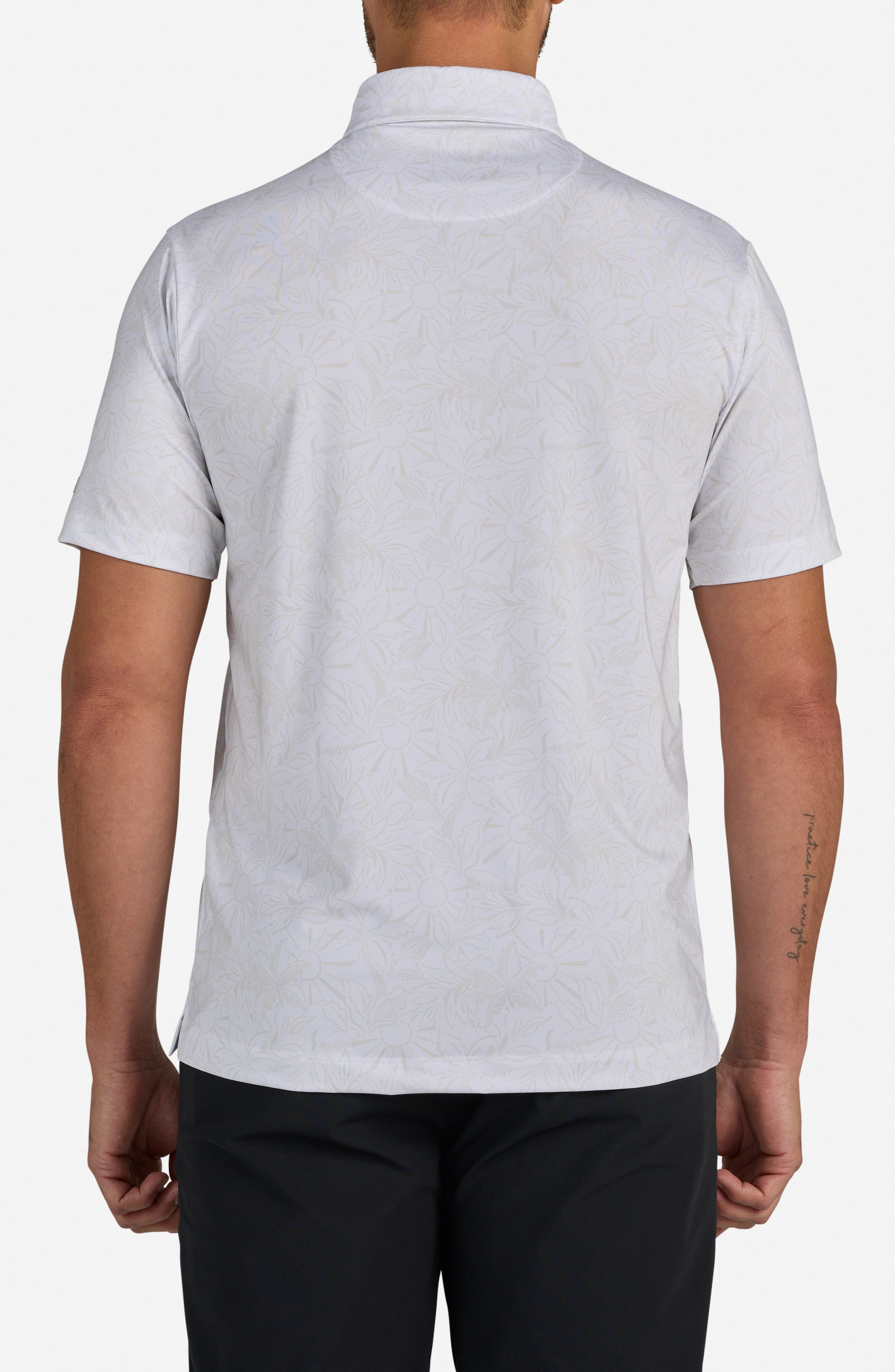 White Bloom Floral Performance Golf Polo - image 2