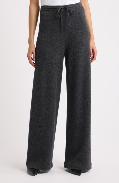 Wide Leg Cashmere Track Pants