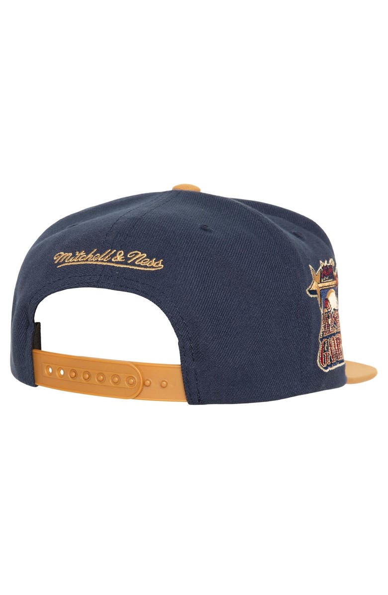 Mitchell & Ness Men's Mitchell & Ness Navy Atlanta Braves Work It Snapback Hat, Alternate, color,