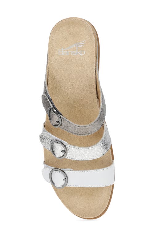 Dansko Campbell Platform Wedge Slide Sandal In Pewter Multi