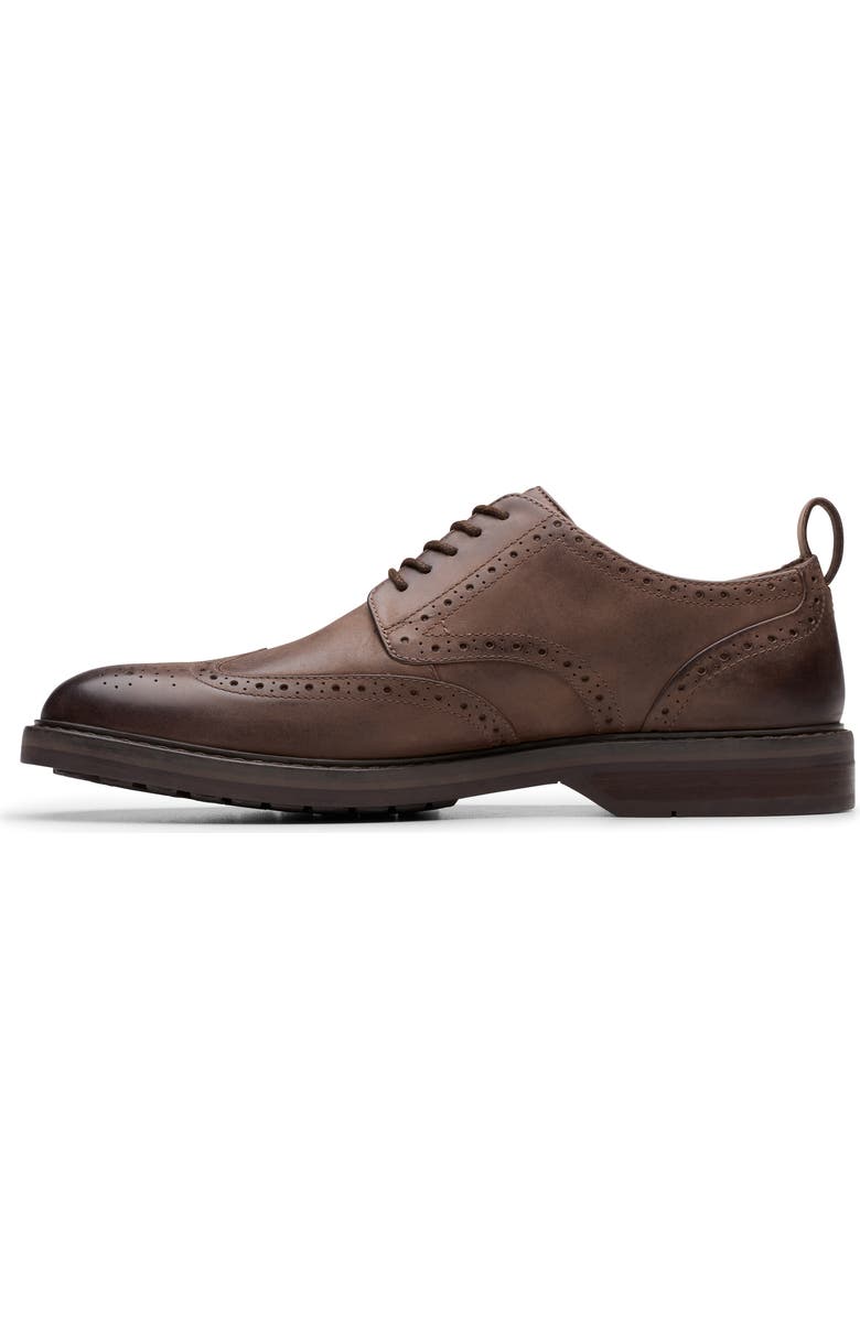 Clarks<sup>®</sup> Aldwin Limit Wingtip Derby, Alternate, color, Brown Leather