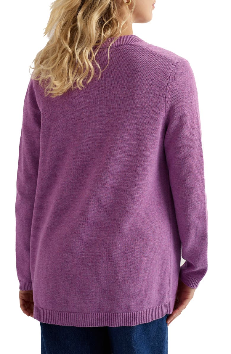 Seasalt Cornwall Riverboat Organic Cotton Cardigan, Alternate, color, Orchid