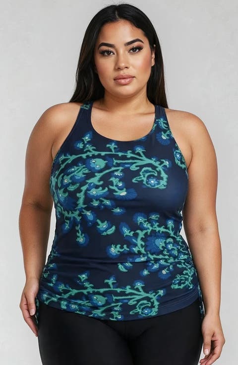 Plus Size Maya Tankini Swim Top With Built-in Bra