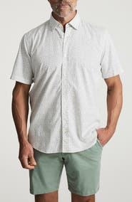 34 Heritage Geo Floral Short Sleeve Stretch Luxe Twill Button-Up Shirt
