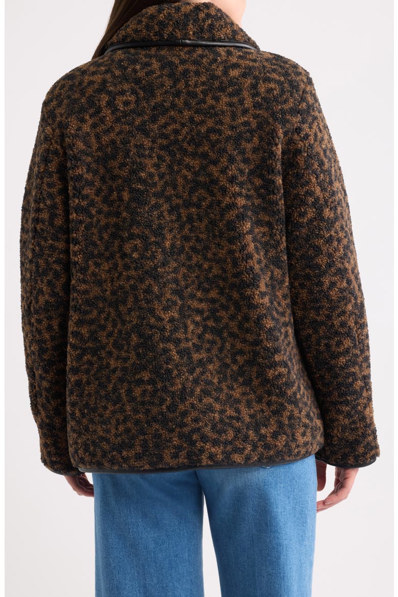 High Pile Fleece Coat, Alternate, color, BROWN LEOPARD