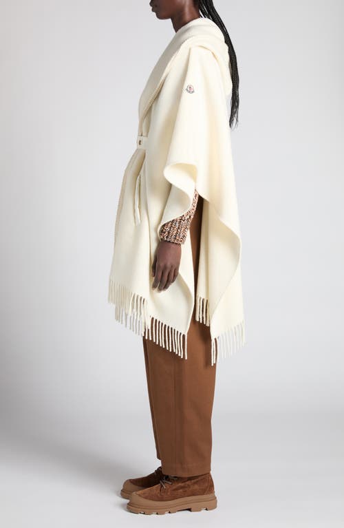 Moncler Wool Hooded Cape In Multi