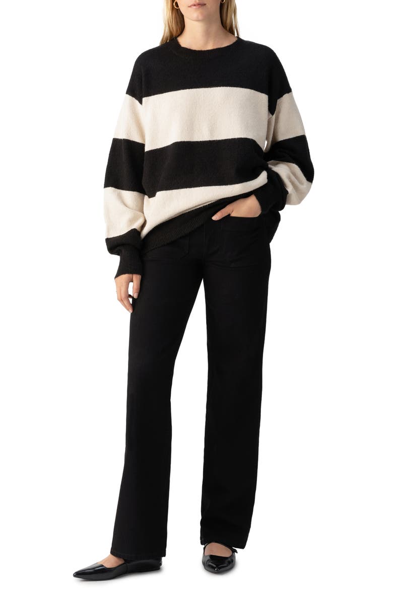 Cuddle Up Stripe Sweater, Alternate, color, TOASTED ALMOND
