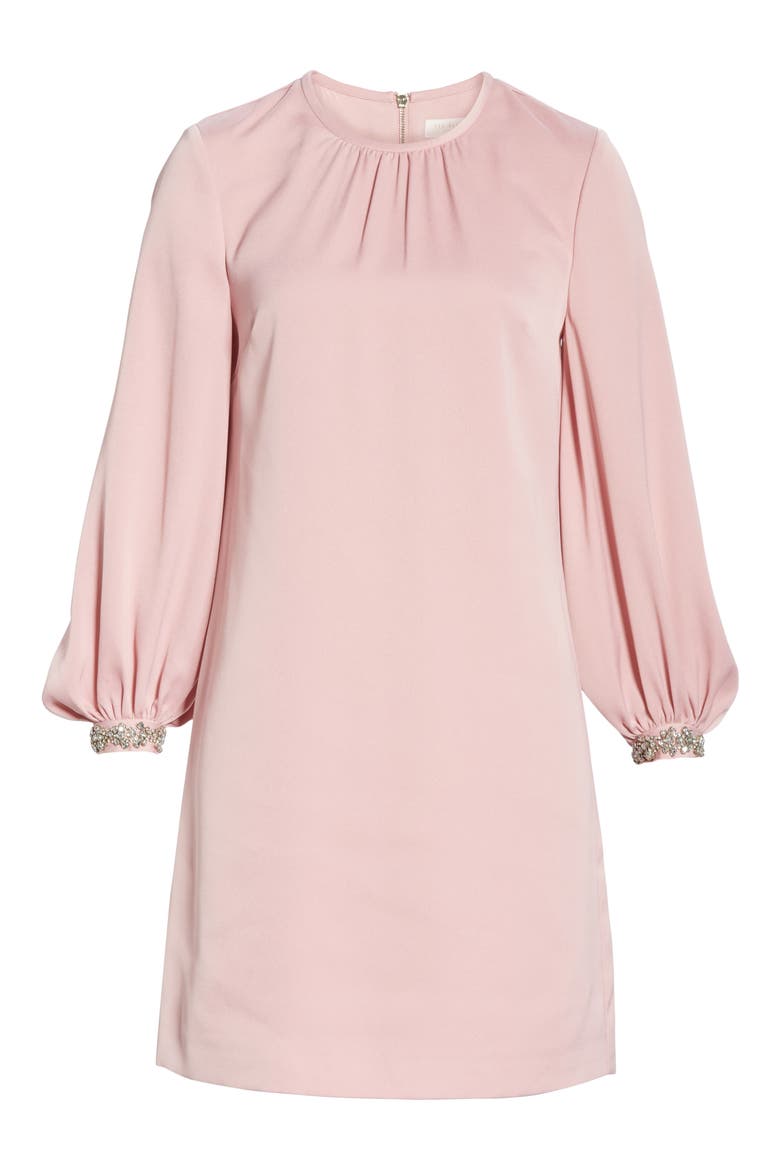 Joele Embellished Cuff Shift Dress, Alternate, color, DUSKY PINK