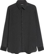 TOM FORD Crêpe de Chine Polka Dot Classic Fit Shirt