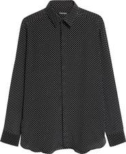 TOM FORD Crêpe de Chine Polka Dot Classic Fit Shirt
