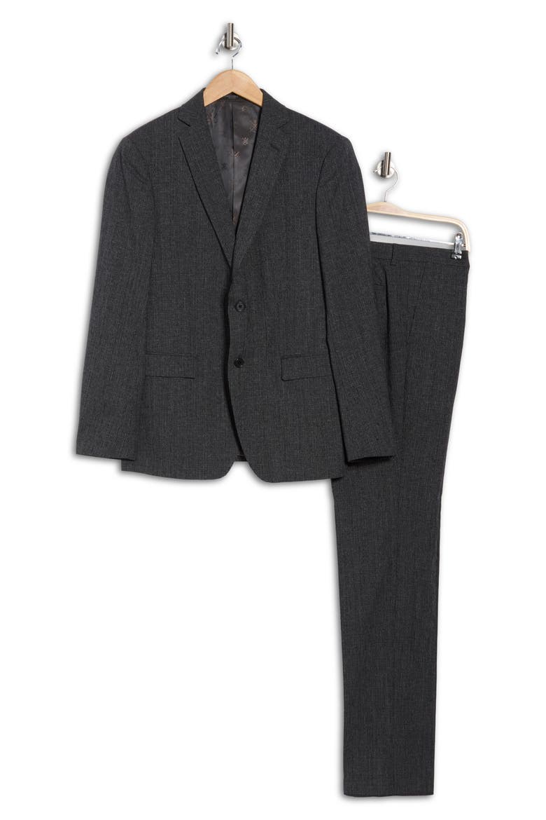 Weave Wool Blend Suit, Alternate, color, CHARCOAL