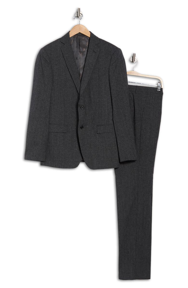 John Varvatos Star USA Weave Wool Blend Suit, Alternate, color, Charcoal
