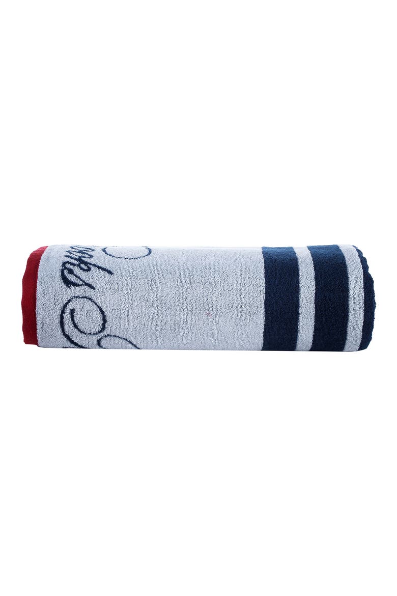 Nautical Blanket Stripe 2-Pack Turkish Cotton Bath Towel, Main, color, WHITE