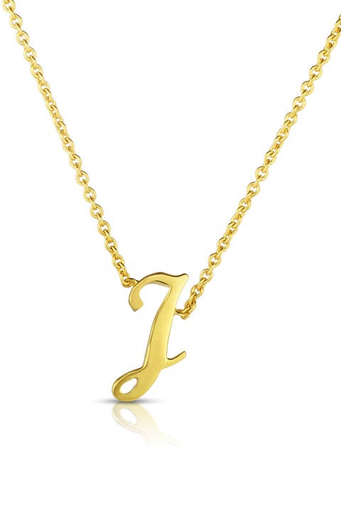 Robert Coin Cursive Initial Pendant Necklace