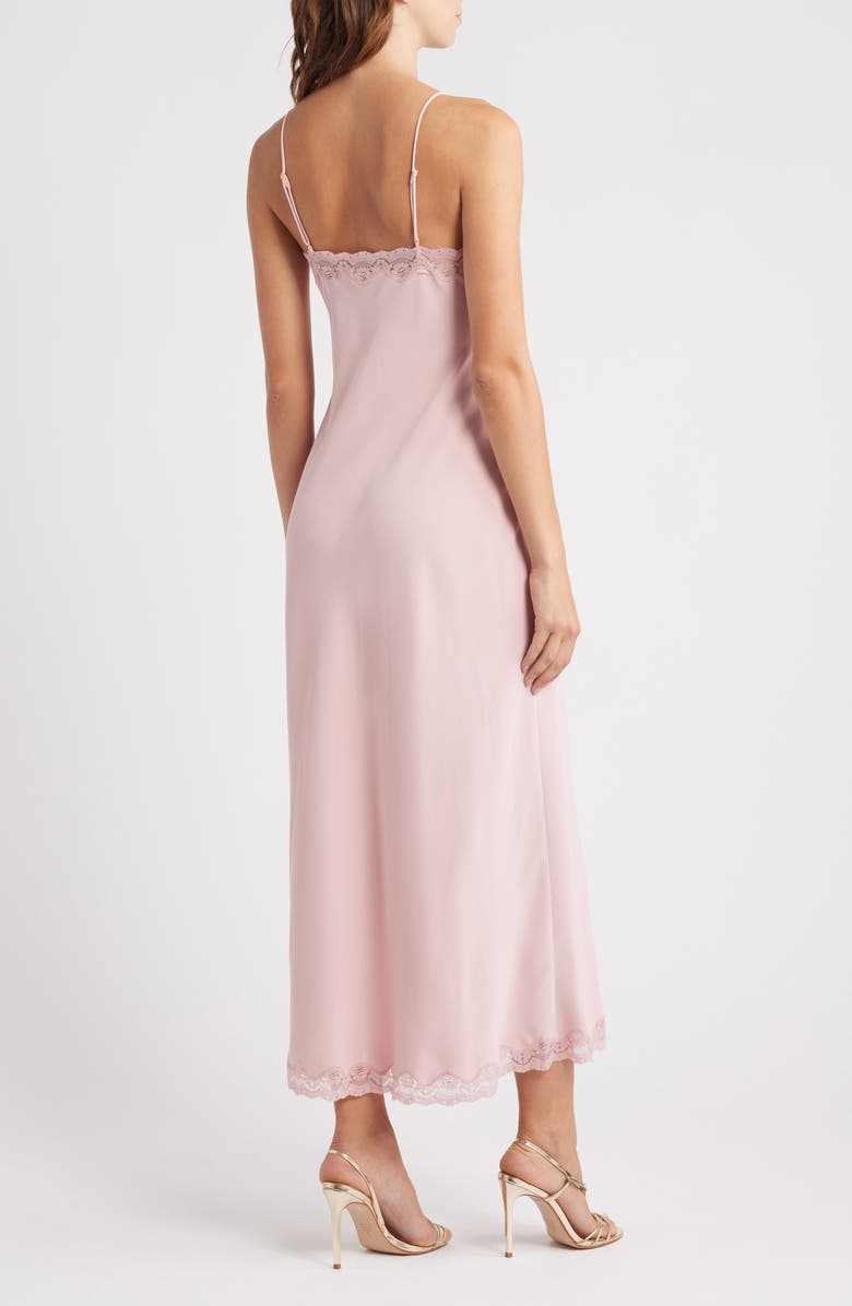 LoveShackFancy Manuela Lace Trim Slipdress, Alternate, color, Quartz Pink