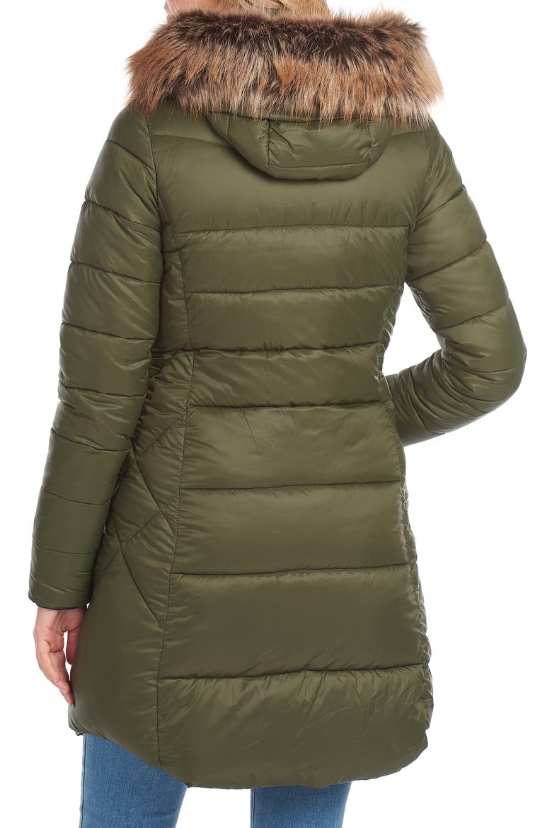 Jamison Hooded Puffer Parka with Faux Fur Trim, Alternate, color, OLIVE