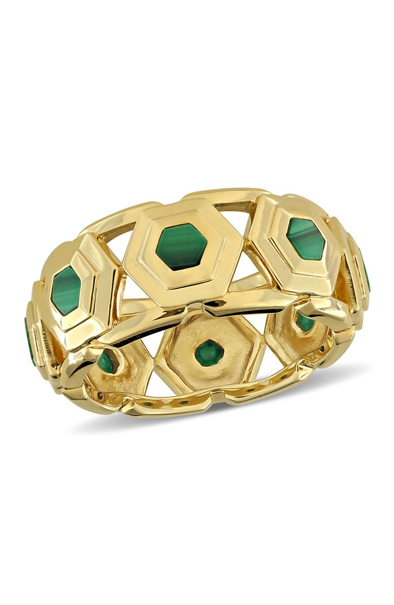 Julianna B. Malachite Hexagonal Eternity Ring, Main, color, 