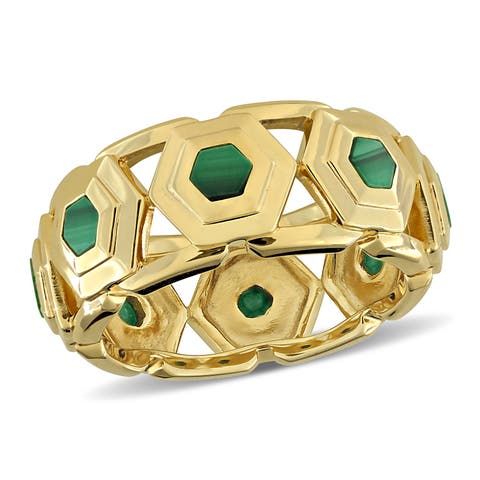 Malachite Hexagonal Eternity Ring