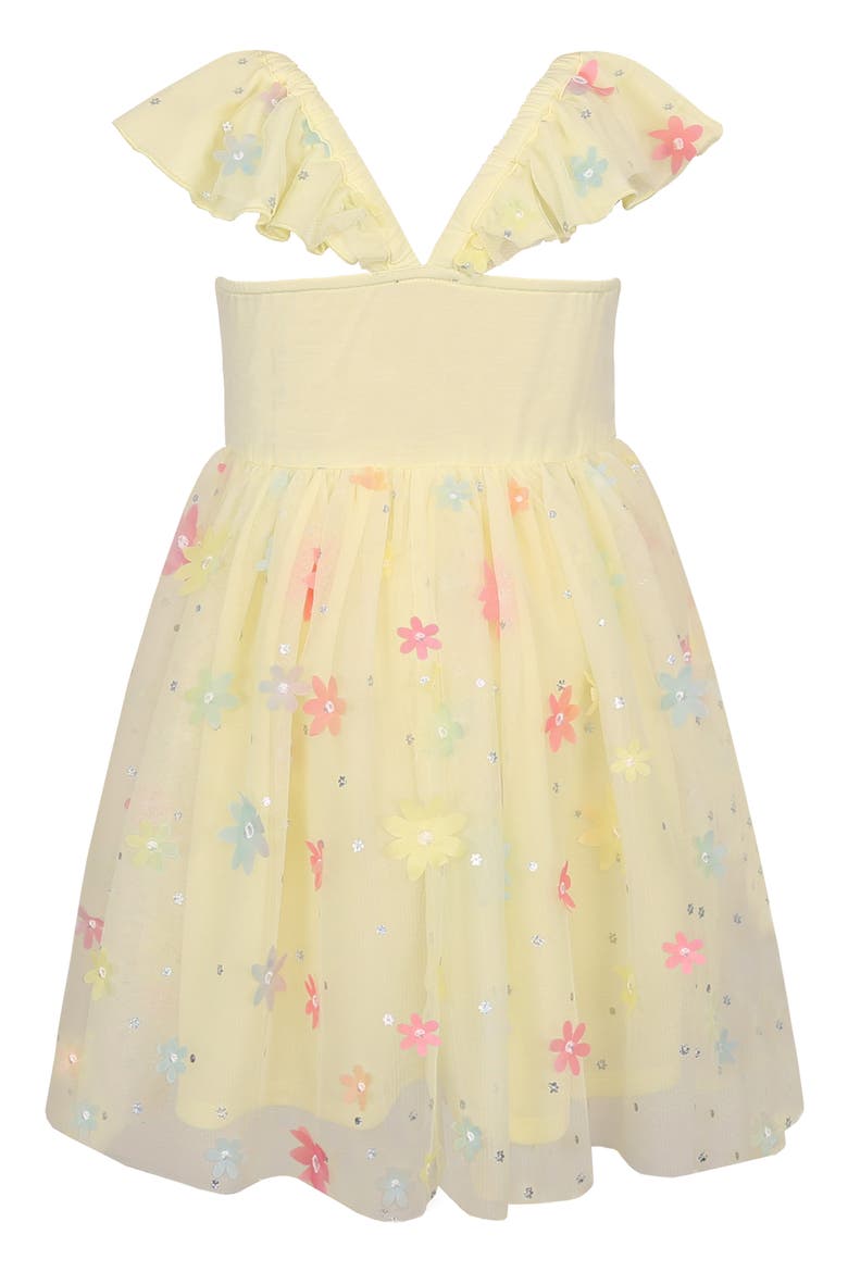 Kids' Floral Appliqué Mesh Dress, Alternate, color, YELLOW