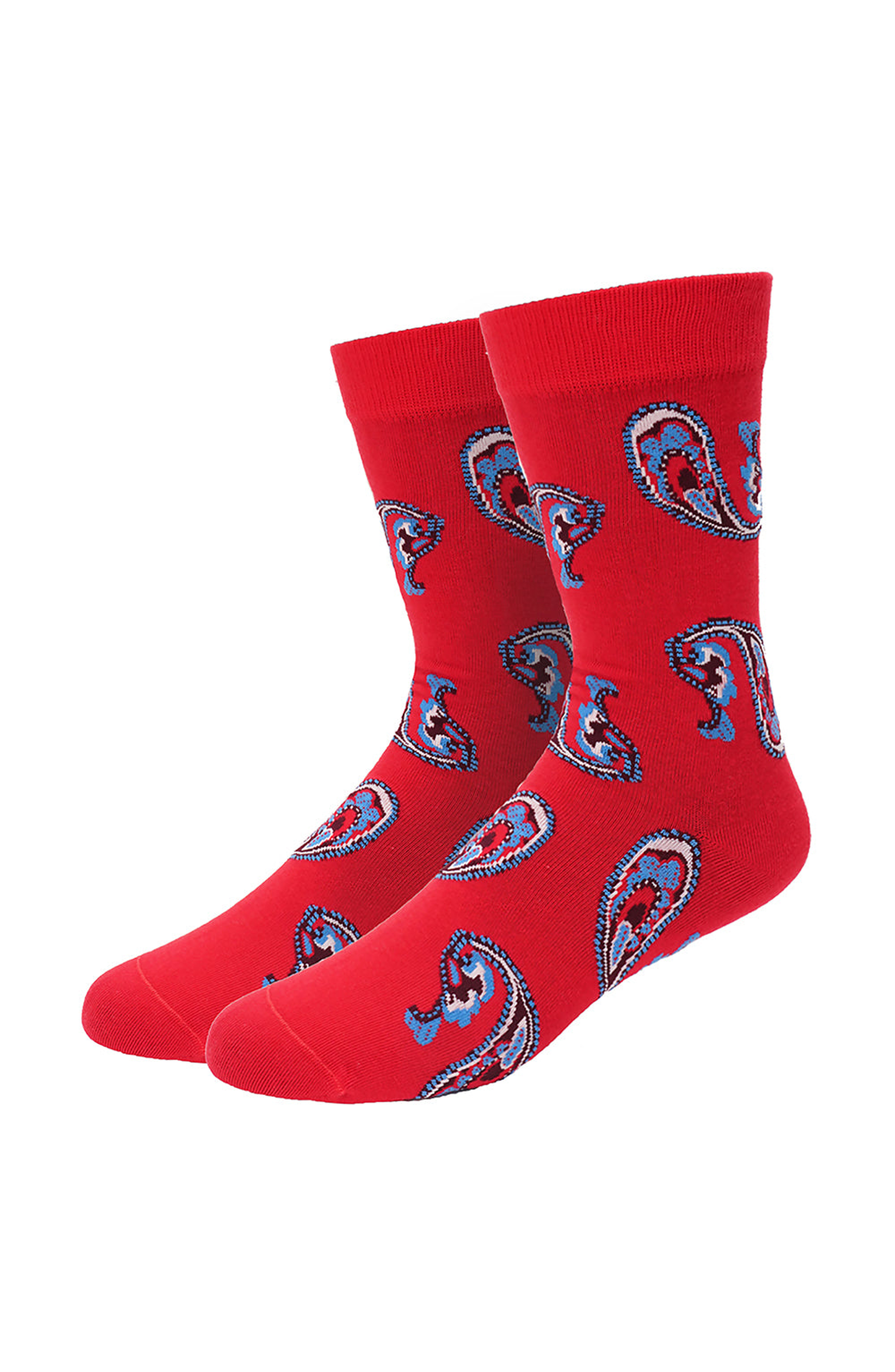Beau Ties of Vermont Sky Men's Socks in Red Sky 