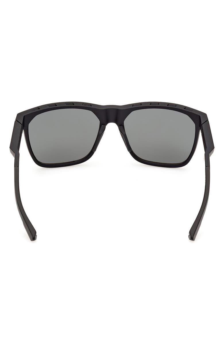 adidas 55mm Navigator Sunglasses, Alternate, color, Matte Black / Green