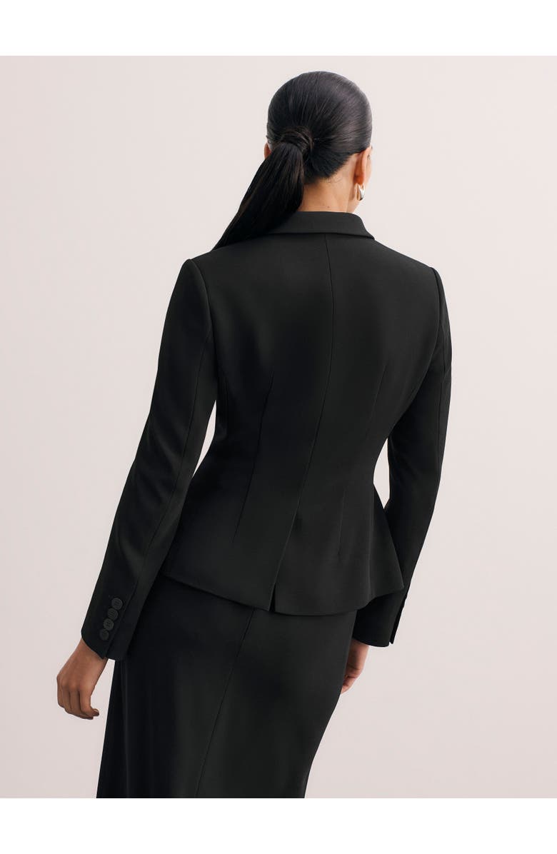 The Fold Forino Clever Crepe Blazer, Alternate, color, Black