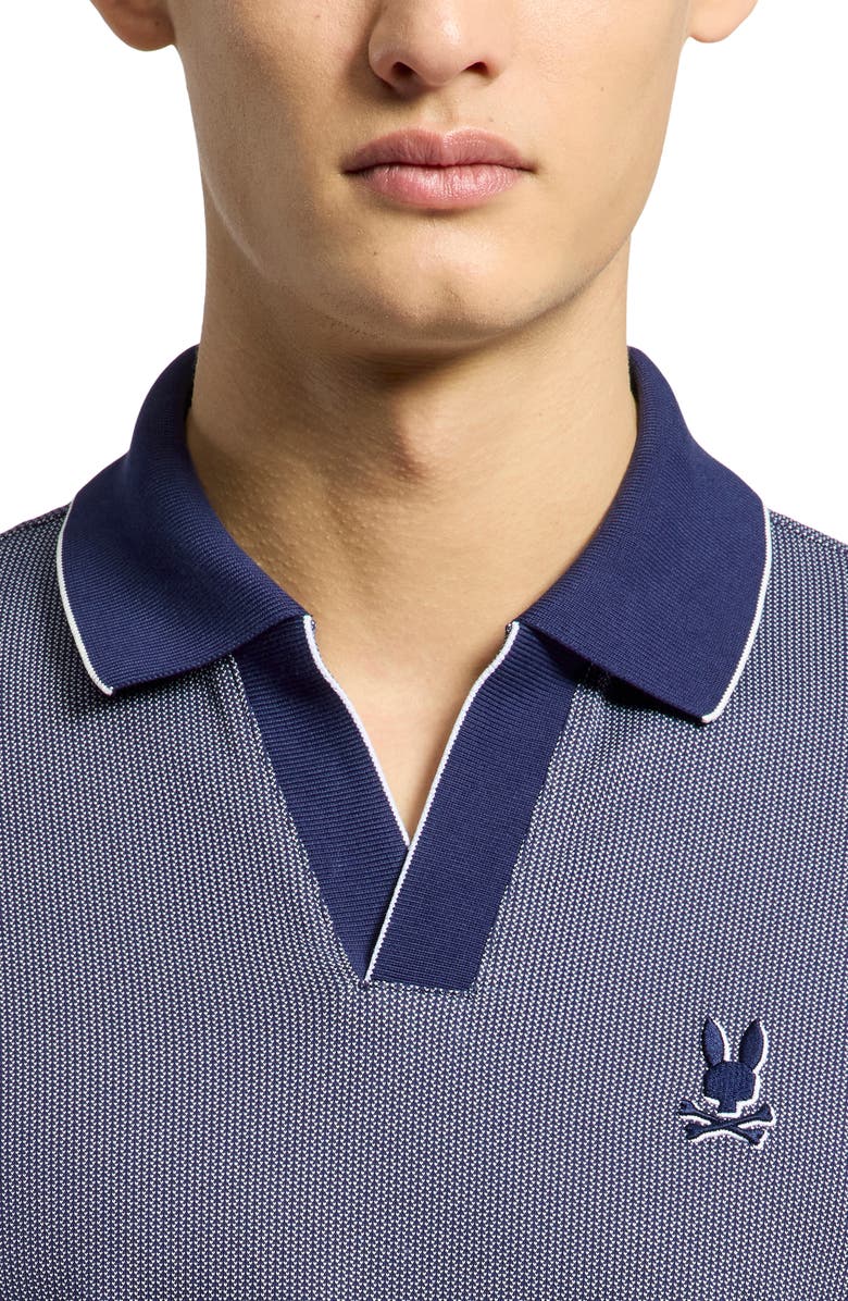 Psycho Bunny Mackay Jacquard Johnny Collar Polo, Alternate, color, Evening Blue