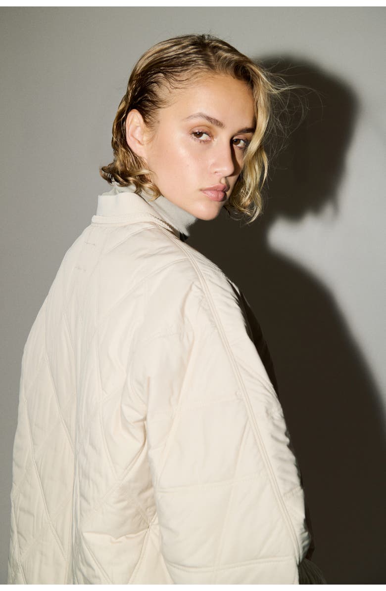 H&M Quilted Jacket, Alternate, color, Light Beige