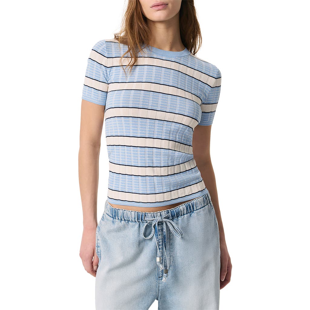 Rag & Bone Eloise Stripe Short-sleeve Tee In Light Blue Multi