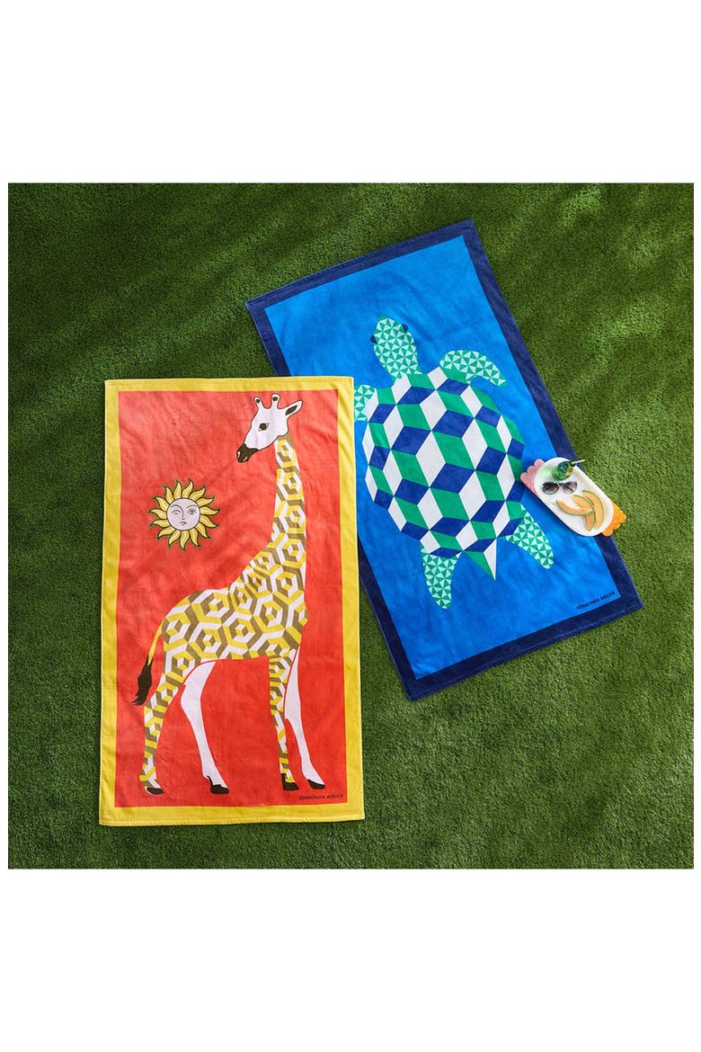 Giraffe Beach Towel, Alternate, color, Orange / Yellow