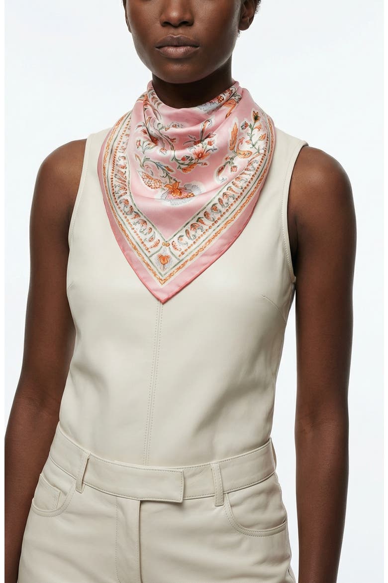 Blush Charm Double Sided Silk Scarf, Alternate, color, pink