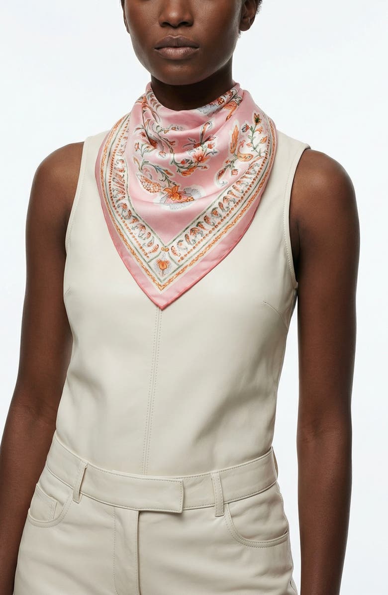 Jessie Zhao New York Blush Charm Double Sided Silk Scarf, Alternate, color, Pink