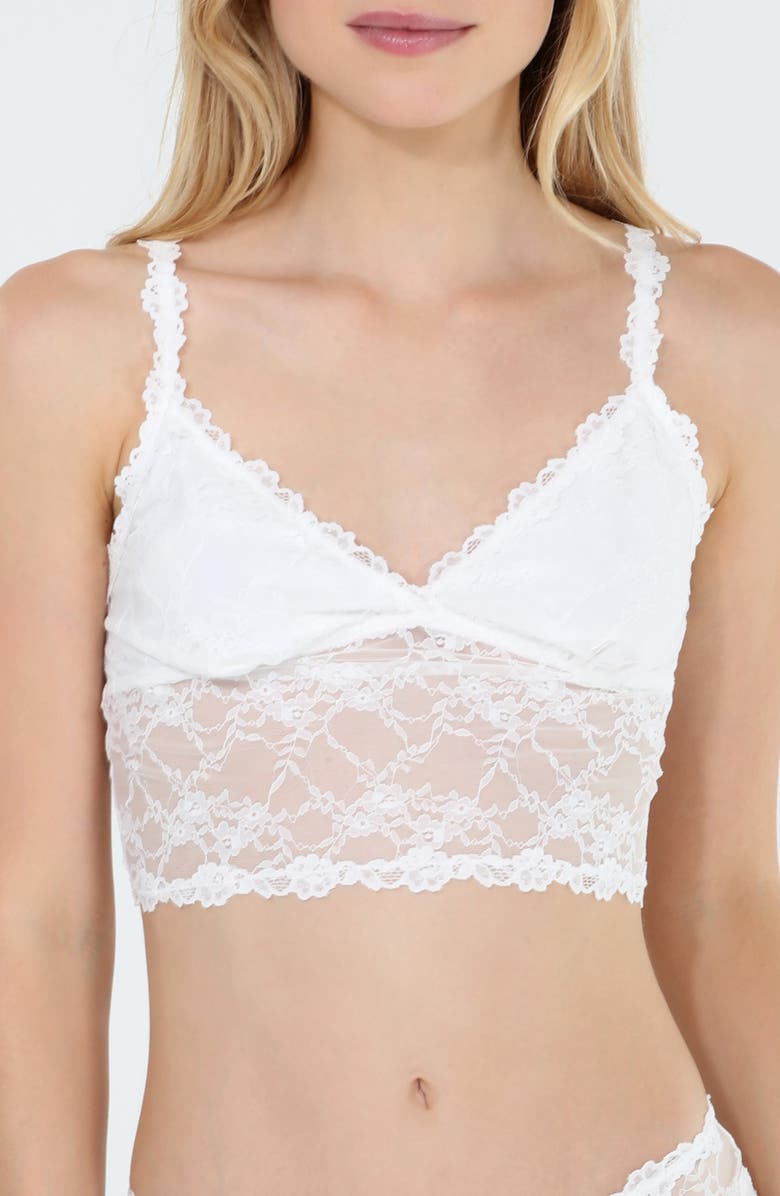 Honeydew Maria Lace Longline Bralette, Main, color, Ivory