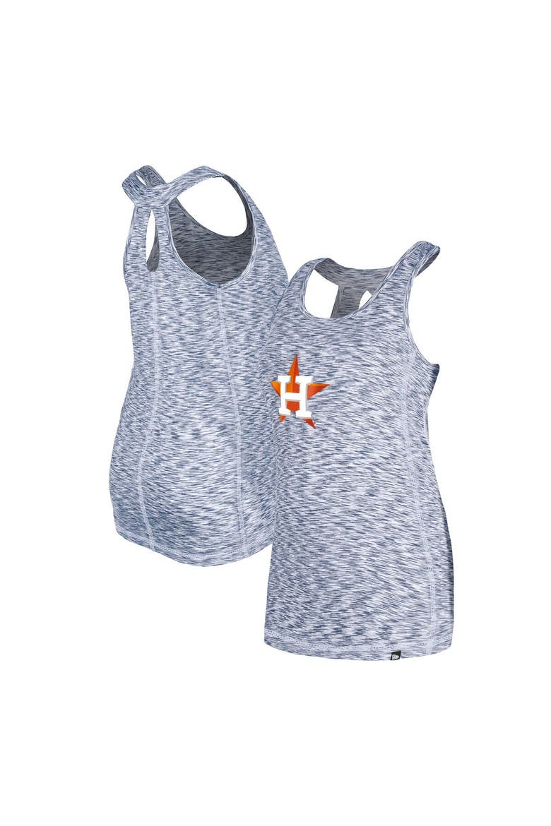 Women's New Era Navy Houston Astros Space Dye Keyhole Back Tank Top, Alternate, color, Navy