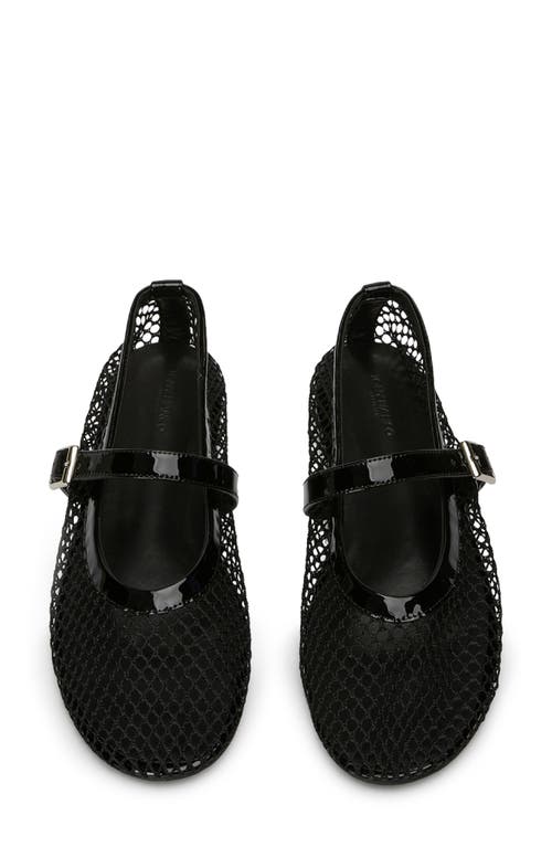 Shop Tony Bianco Mia Mary Jane Flat In Black Mesh/patent