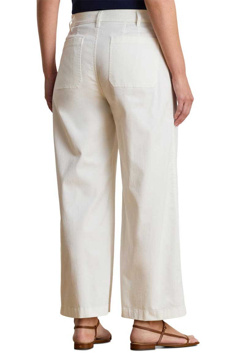 High Waist Stretch Cotton Crop Chino Pants, Alternate, color, WHITE