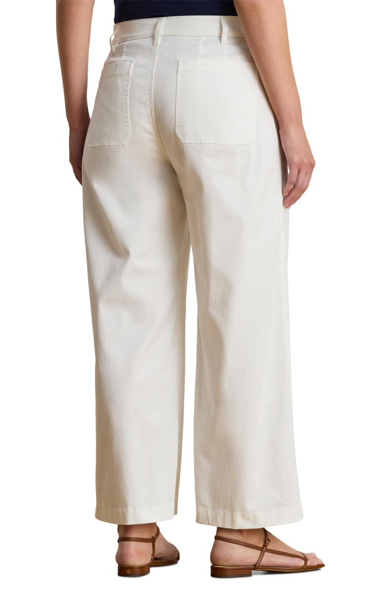 Lauren Ralph Lauren High Waist Stretch Cotton Crop Chino Pants, Alternate, color, White