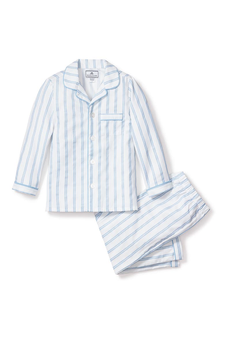 Kids' Blue Stripe Two-Piece Pajamas, Main, color, WHITE