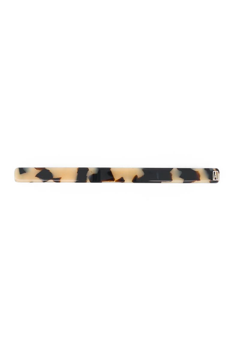Tuileries Fin Acetate Barette, Alternate, color, Tan Tortoiseshell