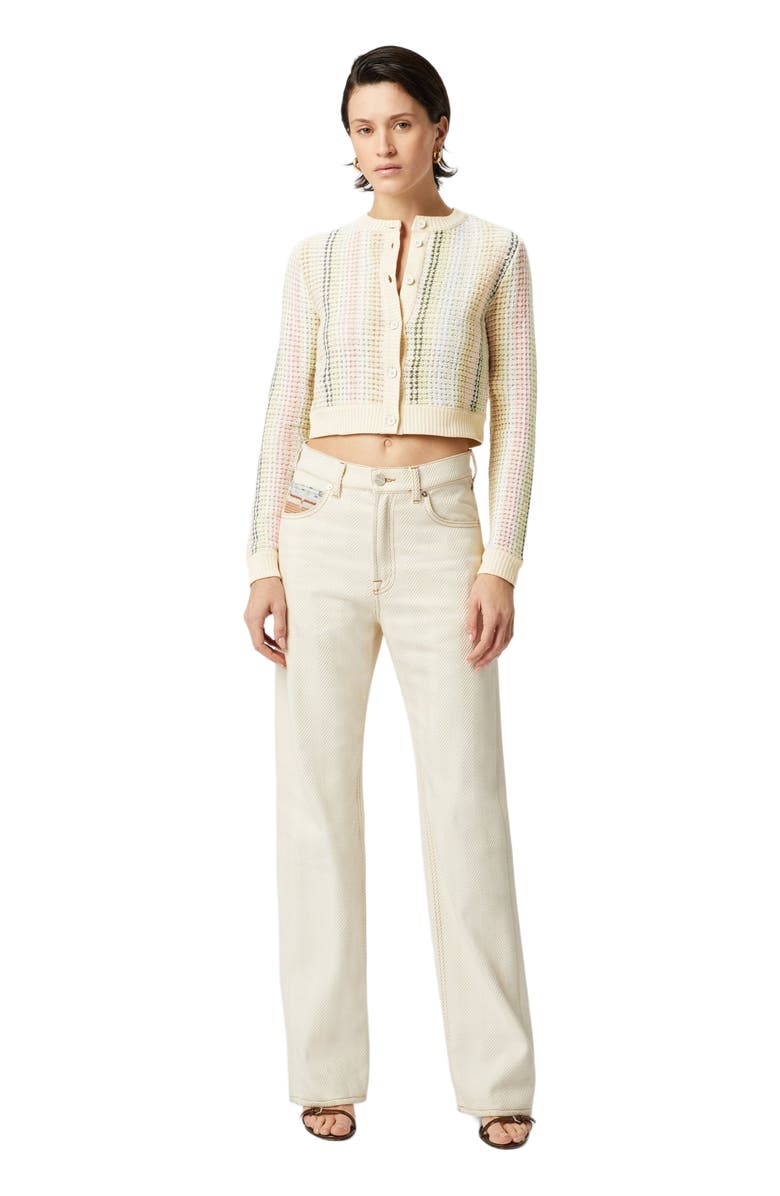 Missoni Crewneck Cardigan In Cotton Blend Caperdoni Motif, Main, color, Multicoloured 2